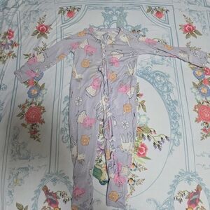 Kids Purple Animal Print Footie Pajamas